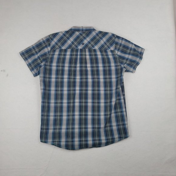 Prana Shirt Men's Size Large Multi-color Plaid Short Sleeve Button Front Logo - Picture 6 of 8